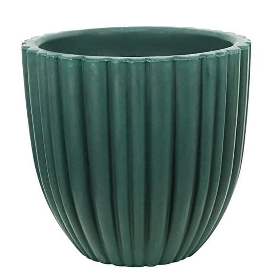 Ecobo 27.6" Tall, Eco-Friendly Round Pot Planter Cocoa Indoor/Outdoor use, Durable, Versatile & Lightweight, Designed by Brazilian Artisans, Contemporary All-Weather Design –Green