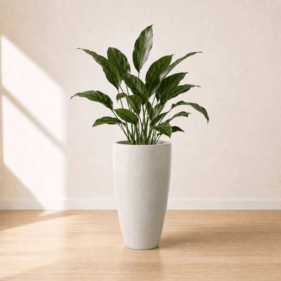 Ecobo 27.6 inches Eco-Friendly Round Pot Planter Vicenza Indoor/Outdoor use, Durable, Versatile & Lightweight, Designed by Brazilian Artisans, Contemporary All-Weather Design -White