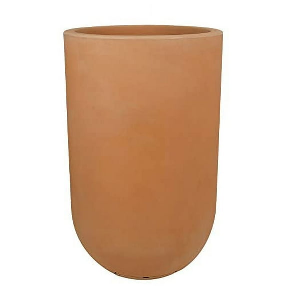Ecobo 31.5 inches Eco-Friendly Round Pot Planter Decora Indoor/Outdoor use, Durable, Versatile & Lightweight, Designed by Brazilian Artisans, Contemporary All-Weather Design –Orange