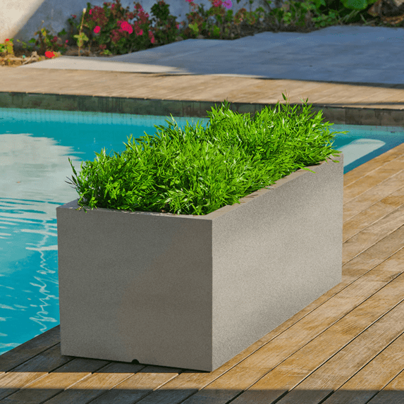 Ecobo 32" Wide Planter | Eco-Friendly, Durable, Lightweight | Indoor/Outdoor Use, All-Weather, Contemporary Design by Brazilian Artisans - Sand Color