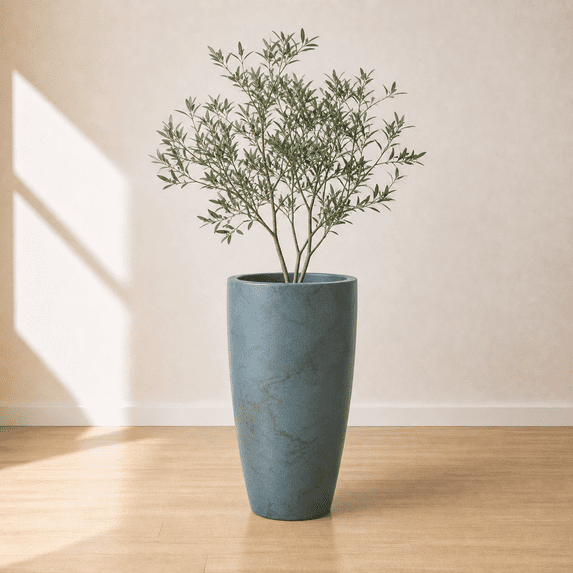 Ecobo 35.4-Inch Tall Eco-Friendly Round Pot Planter | Indoor/Outdoor Use, Durable, Versatile, and Lightweight | Contemporary All-Weather Design by Brazilian Artisans - Green