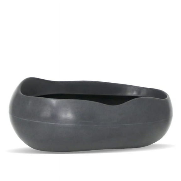 Ecobo 5.9 inches Eco-Friendly Round Pot Planter Indoor/Outdoor use, Durable, Versatile & Lightweight, Designed by Brazilian Artisans, Contemporary All-Weather Design –Black