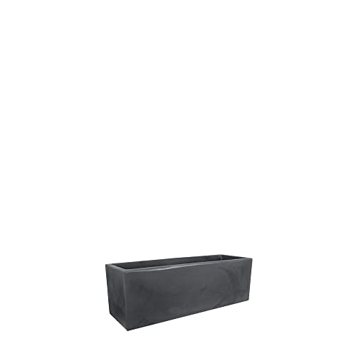 Ecobo 7.9 inches Eco-Friendly Rectangular Planter Indoor/Outdoor use, Durable, Versatile & Lightweight, Designed by Brazilian Artisans, Contemporary All-Weather Design – Black - image 1 of 4