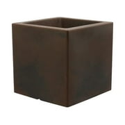 Ecobo 8" Eco-Friendly Square Planter Bloco Indoor/Outdoor use, Durable, Versatile & Lightweight, Designed by Brazilian Artisans, Contemporary All-Weather Design –Brown