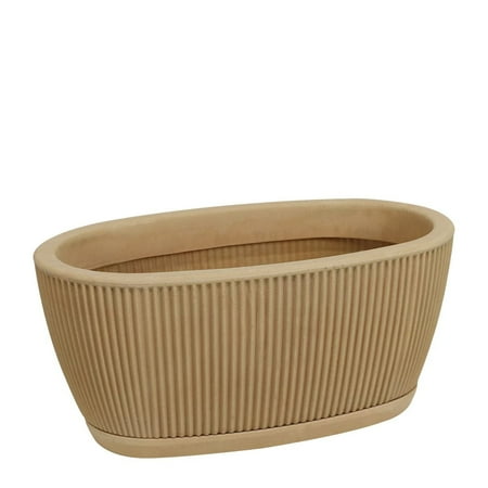 Ecobo 9.1 inches wide Eco-Friendly Oval Planter Box, Garoa Indoor/Outdoor use, Durable & Versatile, Designed by Brazilian Artisans, Contemporary All-Weather Design – Orange