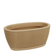 Ecobo 9.1 inches wide Eco-Friendly Oval Planter Box, Garoa Indoor/Outdoor use, Durable & Versatile, Designed by Brazilian Artisans, Contemporary All-Weather Design   Orange