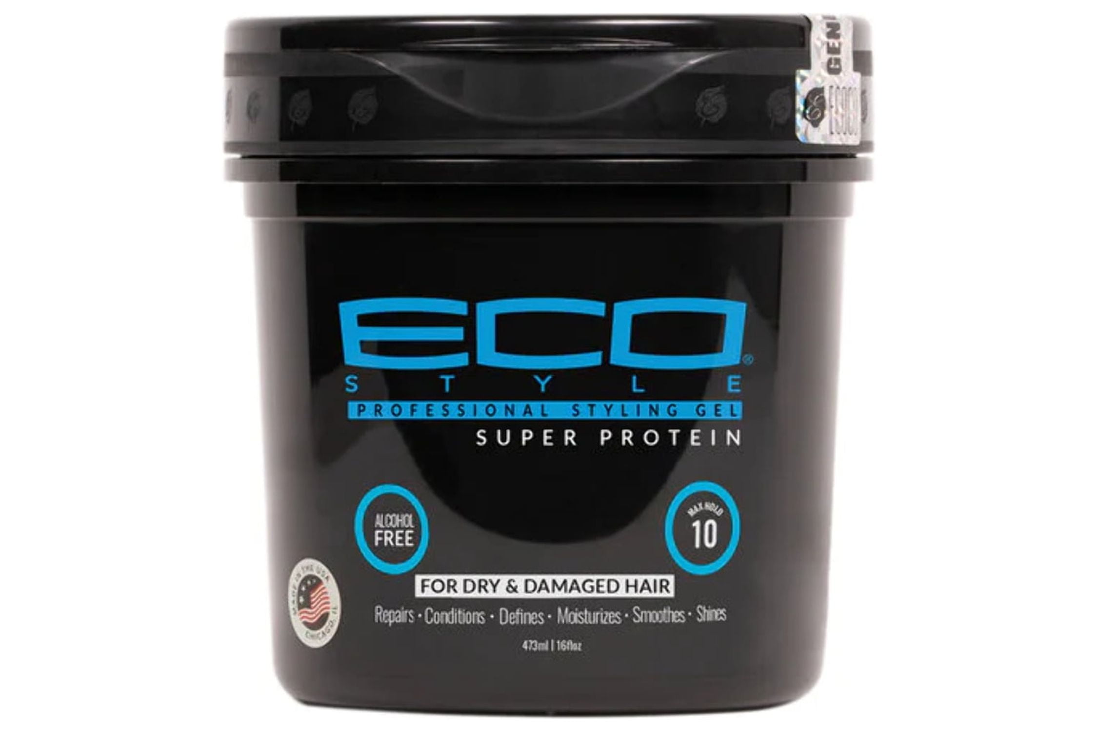 Eco Style Super Protein Gel, 16oz, Strong Hold, Frizz Control