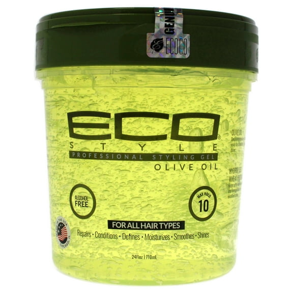 Ecoco Eco Style Moisturizing & Shine Enhancing Jar Hair Styling Gel with Olive Oil, 24 fl oz