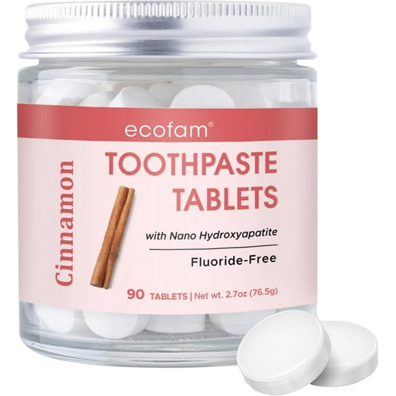 Toothpaste Tablets Cinnamon | Nano Hydroxyapatite Toothpaste Tablets Chewable | Fluoride Free l 90 Tabs