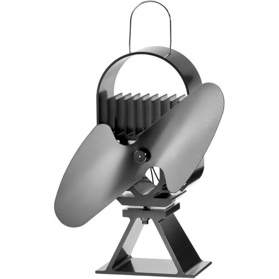 Ecofan® AirDeco II, Superior Performance Stove Fan, Heat Powered, Contemporary Style. Low Start Temperature, 190CFM Black Blade, Large-Sized
