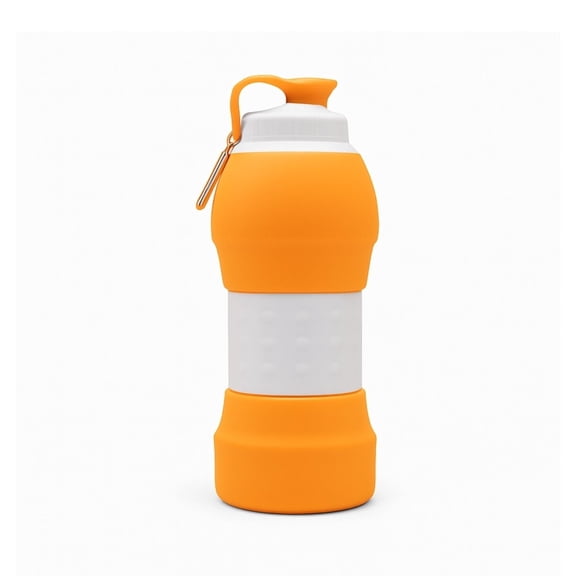 EcofloStow Collapsible Silicone Water Bottle, 500ml – Leakproof, BPA-Free, Portable & Foldable for Travel, Gym, Hiking (Multiple Colors)