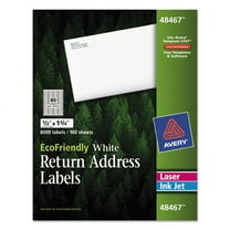 Ecofriendly Mailing Labels, Inkjet/laser Printers, 0.5 X 1.75, White, 80/sheet, 100 Sheets/pack | Bundle of 2 Boxes