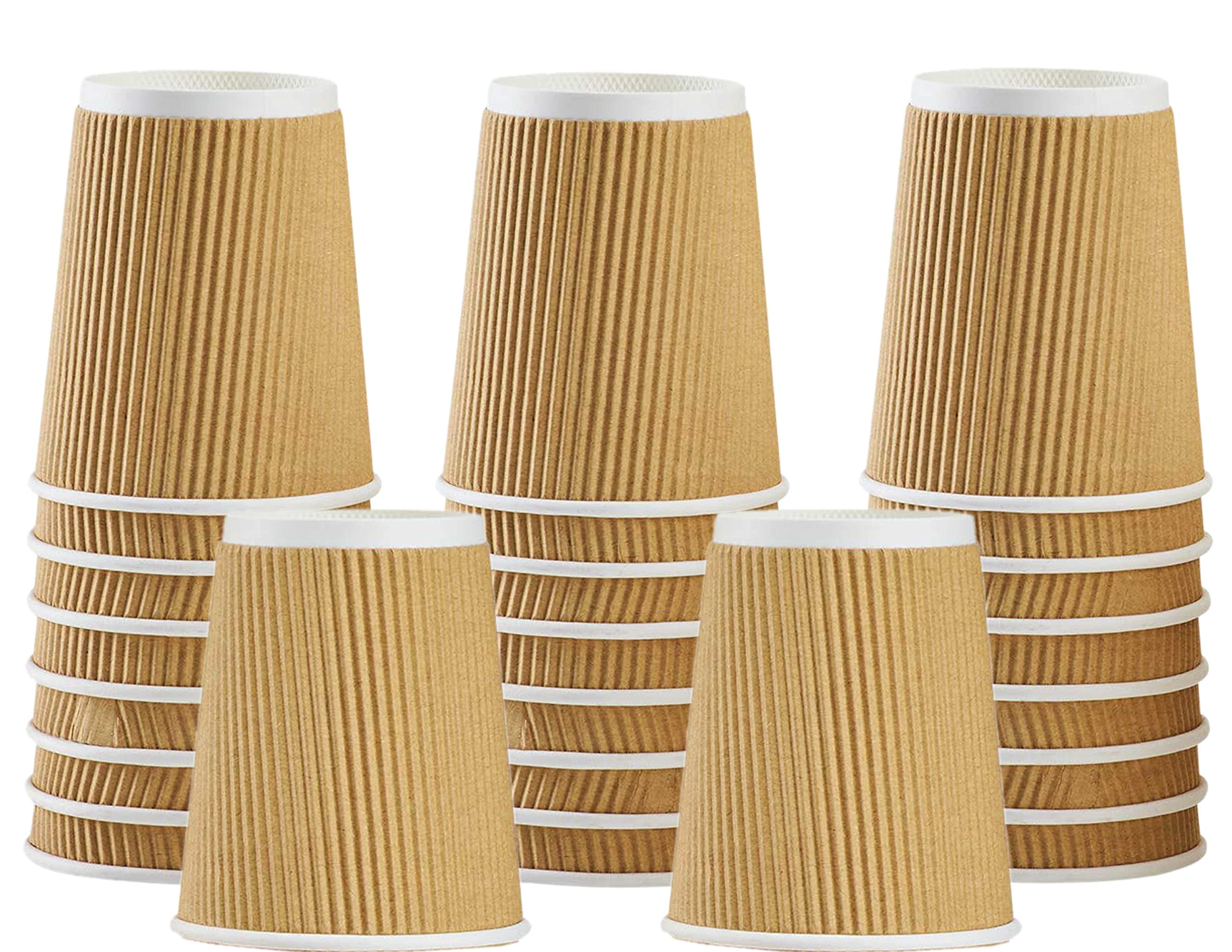 Ecoghar 8 oz Disposable Paper Cups - Pack of 100, Eco-Friendly ...
