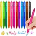 thumbnail image 1 of Ecohintz 12-Pack Erasable Gel Pens - Refillable 0.7mm Retractable Pens for Meeting Minutes, Document Drafting & Creative Sketching | Assorted Color Set, Pink, 1 of 9