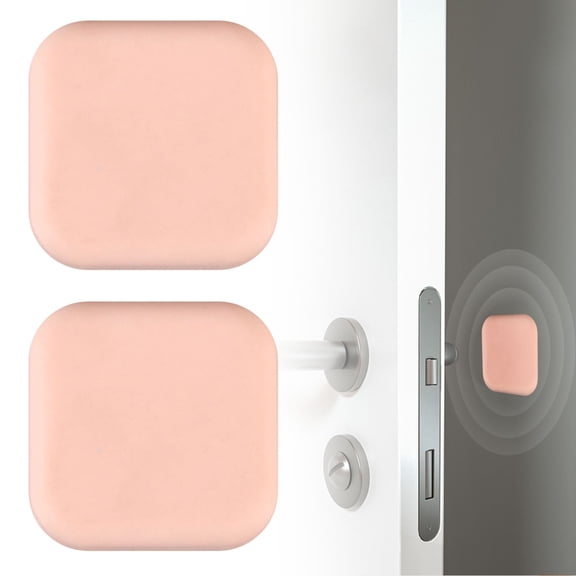 Ecohintz 2-Pack Square Silicone Door Stopper Pads - Adhesive Wall Protector for Door Handles - Absorbent & Cushioning for Slamming Prevention - Easy Install for Home & Office, Cushioning Wall Guard