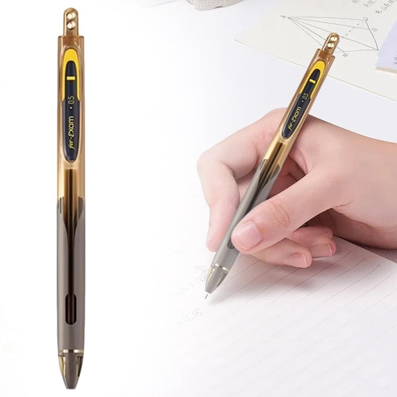 Ecohintz 5A Retractable Gel Pen - 0.5Mm Black Ink, Click Pen - Smooth Writing, No Smear - Fast Dry for Left Or Right Hand - for Tests, Journaling & Note Taking, Fast Dry Click Pen