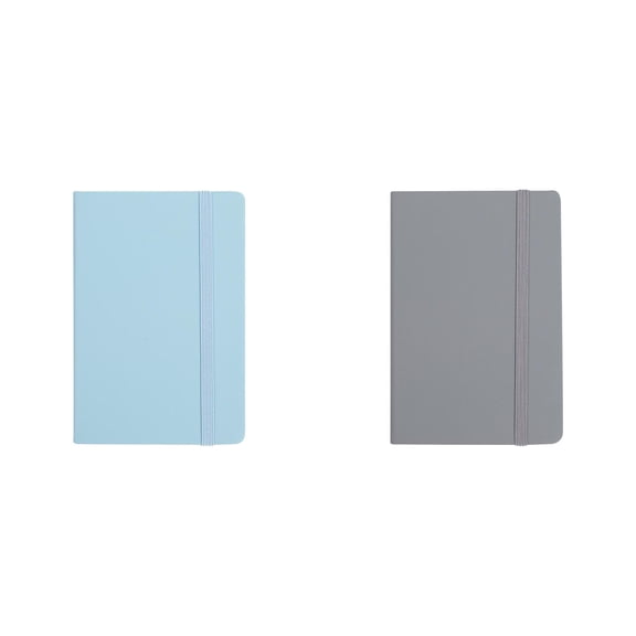 Ecohintz A6 Hardcover Notebook with Pen Loop - 2 Pack, Lined, 160 Pages Each - Small Pocket Journal - Slim Lightweight Notepad - for Purse, Daily Notes & College Ruled, Small Strap Notebook