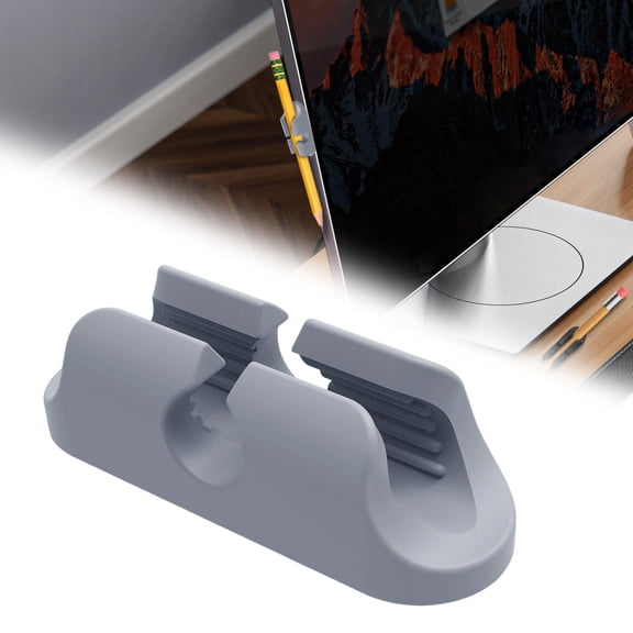 Ecohintz Adhesive Silicone Pen Holder - Backed Sticky Clip for Desk Or Wall - Flexible & Removable - Classroom Must Have for Teachers - Organize Pencils on Whiteboards, Lockers & Desks, Grey