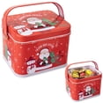 Ecohintz Christmas Tins Dessert Jar Containers with Handle Lid Metal ...