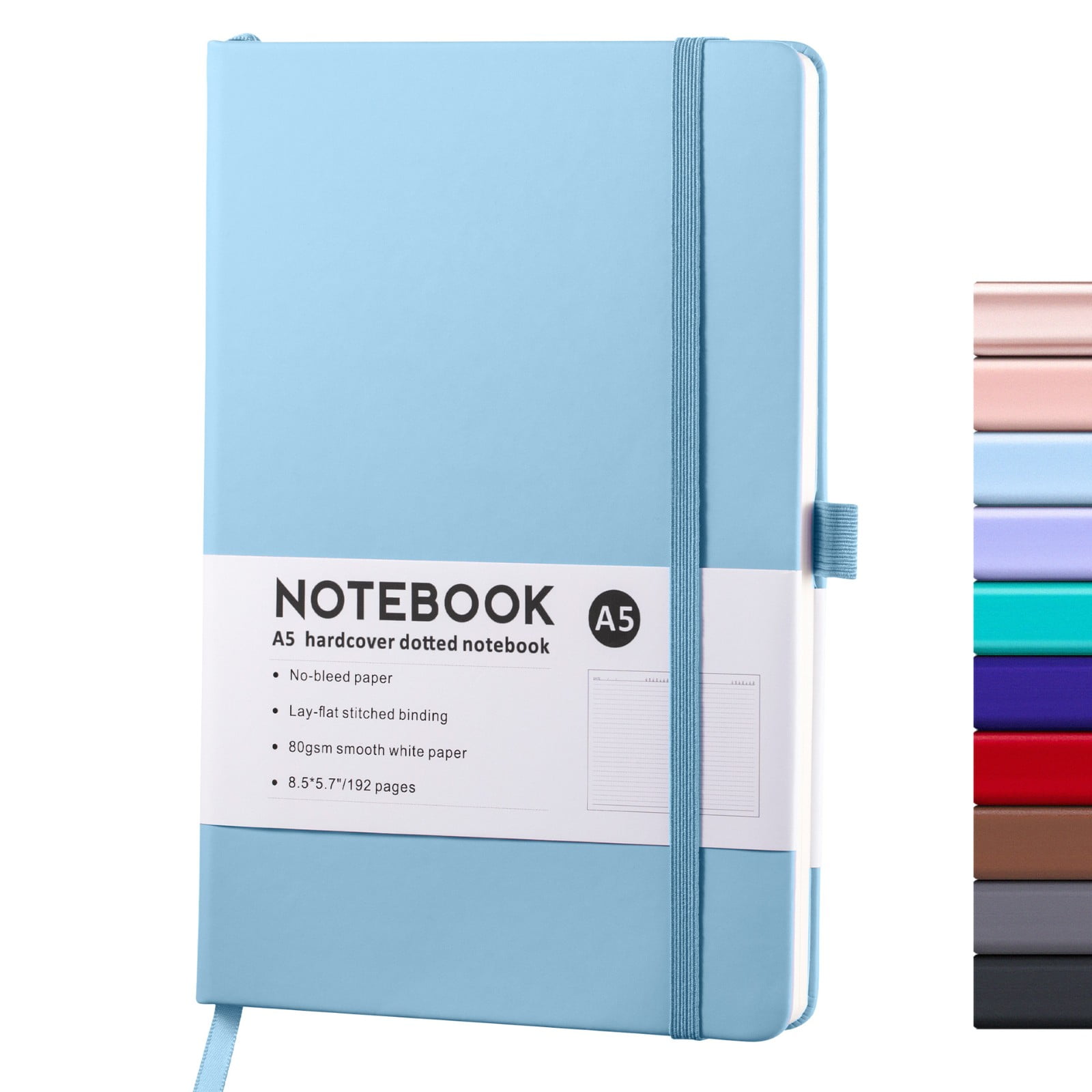 Ecohintz Classic A5 Ruled Journal - Leather Hardcover with Elastic ...