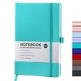 thumbnail image 1 of Ecohintz Classic A5 Ruled Journal - Leather Hardcover with Elastic Closure for Field Notes, Client Meetings & Personal Memoirs | 100GSM Thick Paper & Inner Pocket, Green, 1 of 8