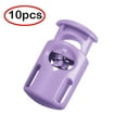 thumbnail image 1 of Ecohintz 10-Pack Spring Cord Locks - Single Hole Adjustable Stopper - Sliding Fastener for Luggage Lanyards, Drawstrings - Elastic Rope Clip for Bags & Backpacks, Drawstring Fasteners, Purple, 1 of 1