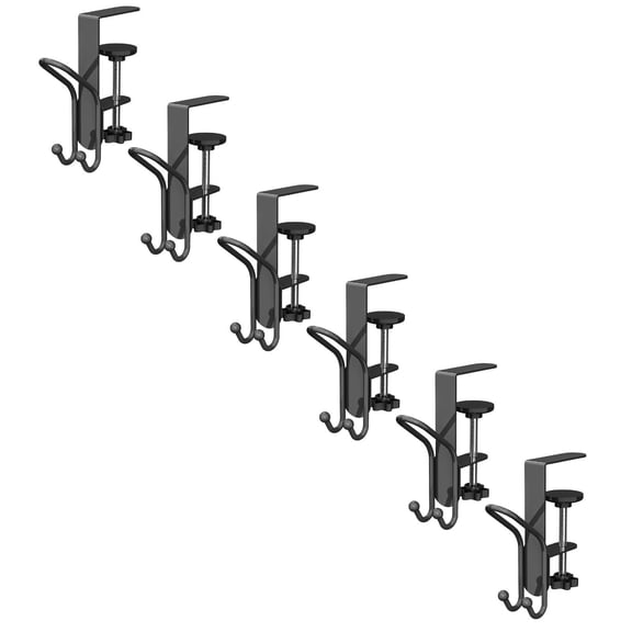 Ecohintz Desk Side Hooks, 8-Pack Metal Desk Side Hooks - Under-Table Storage for Headphones and Keys | Space-Saving, Durable, Organizes Workspaces and Home Offices, Under Table Hangers, B
