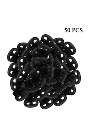Draw String, 25-Piece Plastic Cord Stoppers - Spring Toggle Fasteners for Drawstrings/Hoodies, Double Hole Design Cord Locks for Drawstrings, B