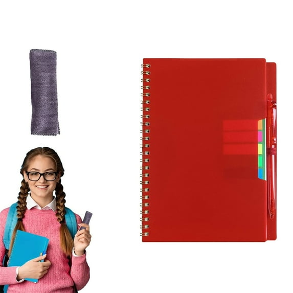 Reusable Notebook Ecohintz Smart Reusable Notebook - Erasable Stone Paper with Digital Sync | Includes Pen & Cloth, 8.5"X6.1", for Office & Travel, Smart Spiral Notebook, H