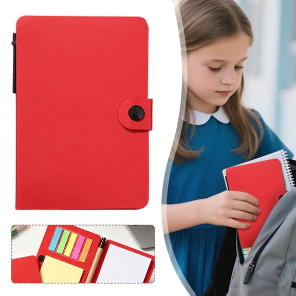 Ecohintz Lined Pocket Notebook with Pen & Sticky Tabs - 5.7" X 4.56" Notepad with Divider Tabs, 60 Sheets, Durable Cover, Elastic Closure, Bonus Multicolor Tabs & Pen Included, Sticky Tab Notepad
