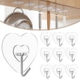thumbnail image 1 of Ecohintz Multipurpose Clear Adhesive Wall Hooks (10-Pack) - No Nail Sticky Hook for Kitchen Keys, Glass Door, Towels, Coats - Damage-Free Utility Hanging Solution - Strong Hold, Clear Sticky Hooks, 1 of 9