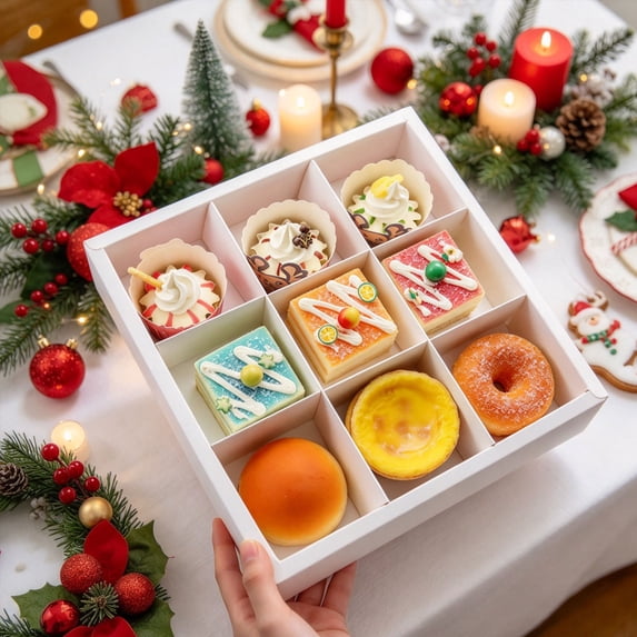Ecohintz Paper Cupcake Container with Lid, Sturdy Cardboard Treat Box ...
