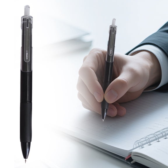 Ecohintz Retractable Gel Pen - 0.5Mm Black Ink, Smooth Writing - Non Frosted Grip, Clip on Cap - No Smear, Quick Dry - for Journaling, Notes & Office - Multicolor Barrel, Quick Dry Gel Pen, Black
