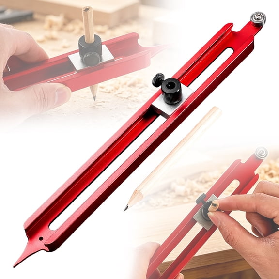 Ecohintz Woodworking Profile Scribing Tool Ruler - Adjustable Pencil Holder, Upgrade Measuring & Scribing Tool, Aluminum Alloy Gauge, Precise Marking, for Carpenters & Diyers, Marking Gauge Ruler