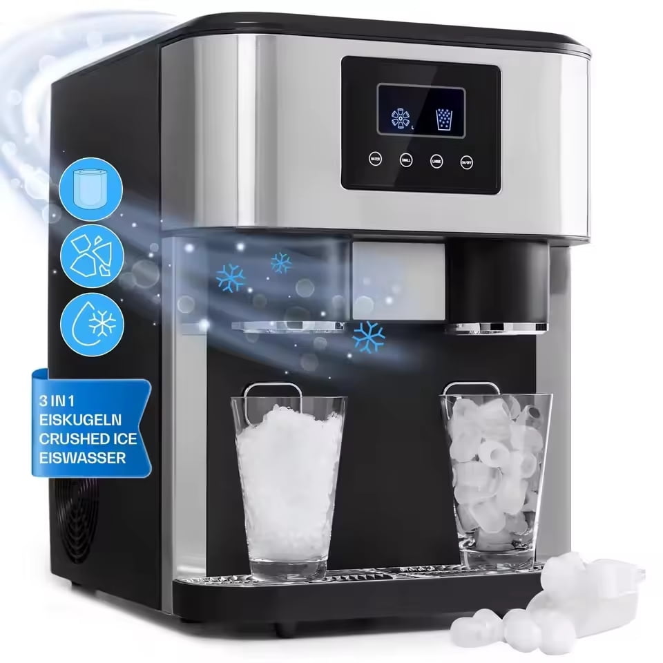 Ecojoy 3 in 1 Water Dispenser with Ice Maker Countertop, Bullet Ice ...