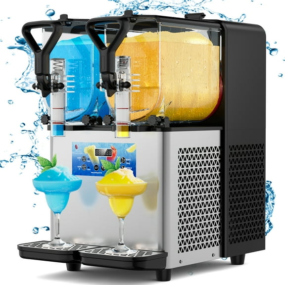 Ecojoy 6L Slushie Machine 110V Frozen Drink Margarita Machine Smoothie Slushy Maker with LED Light,with Self-cleaning Mode for Home & Commercial