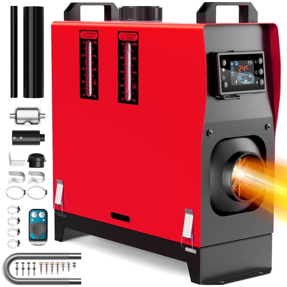 Ecojoy 8KW Diesel Heater, 12V Diesel Air Heater with Remote Control & LCD Display, All in One Portable Diesel Heater with 5L/1.3Gal Fuel Tank, Low Noise Parking Heater for Truck RV Camper Boat