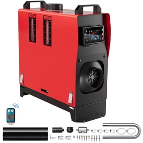 Ecojoy All in One Portable Diesel Heater, 5KW 12V Diesel Air Heater with Remote Control & LCD Display & 5L/1.3Gal Fuel Tank for Truck RV Camper Boat Tent Garage Red