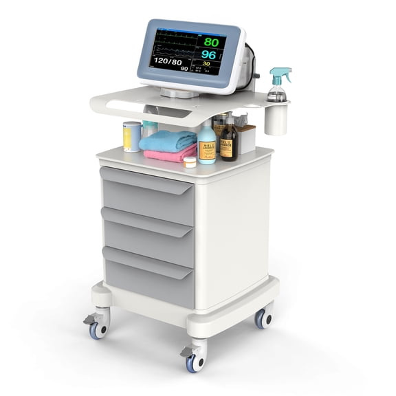 Ecojoy Rolling Medical Cart with Wheels and Drawers Mobile Trolley Carts Professional Ultrasound Cart with Caster Wheels for Hospitals, Offices, Clinics, Bedrooms, and Beauty Practices