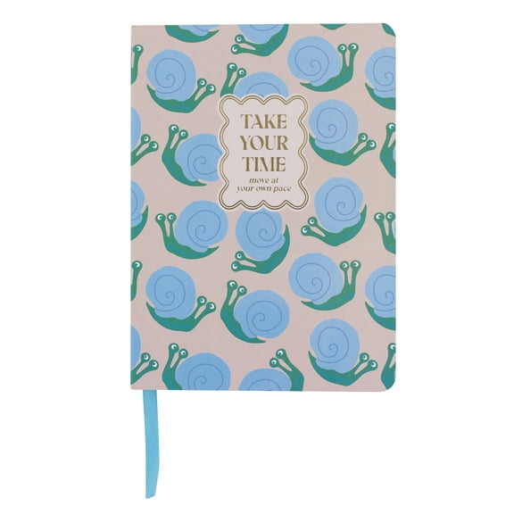 Ecokind Blue Snail Soft Cover PU Journal, 120 Sheets, 5.75" x 8", Ribbon Marker & Printed Page Edges