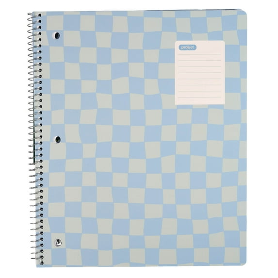 Ecokind by U Style Checkered 1 Subject Notebook, 8.5" x 10.5", 80 Sheets, College Rule