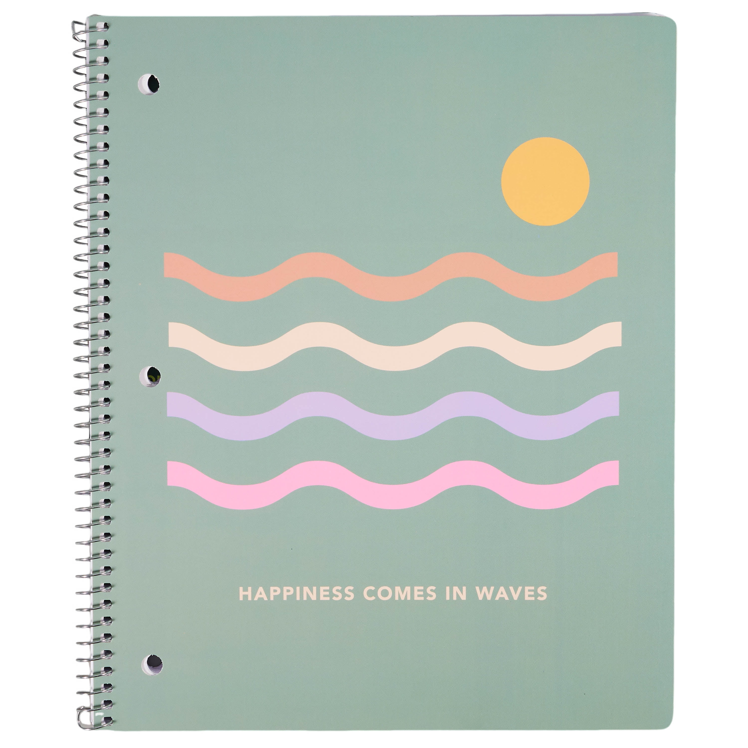 Ecokind by U Style Happiness Wave 1 Subject Notebook, 8.5" x 10.5", 80 Sheets, College Rule