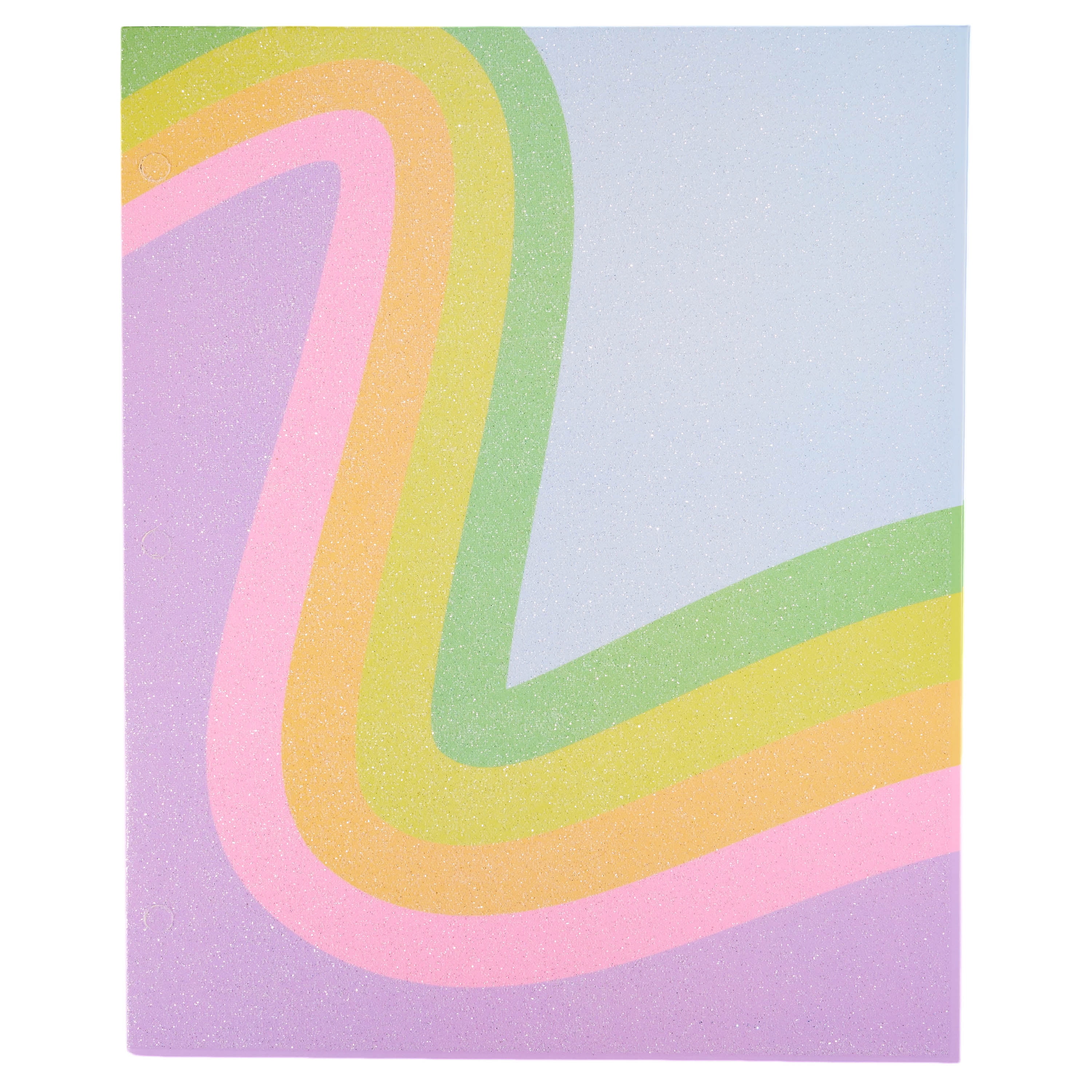 Ecokind by U Style Mess-Proof Rainbow Glitter Two-Pocket Folder, 11.69" x 9.57"
