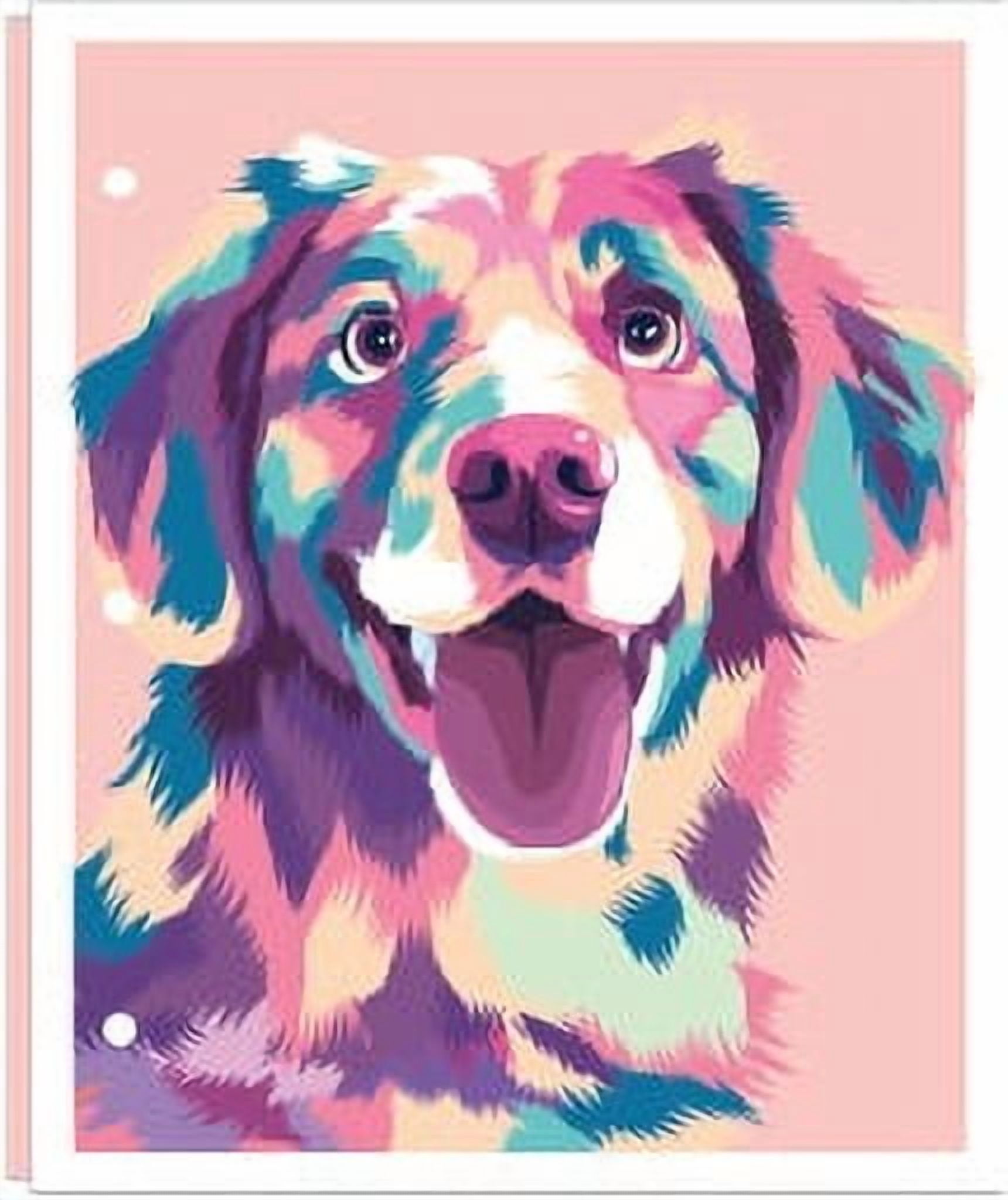 Ecokind by U Style Pastel Dog Two-Pocket Folder with Prongs, 11.6" x 9.25"