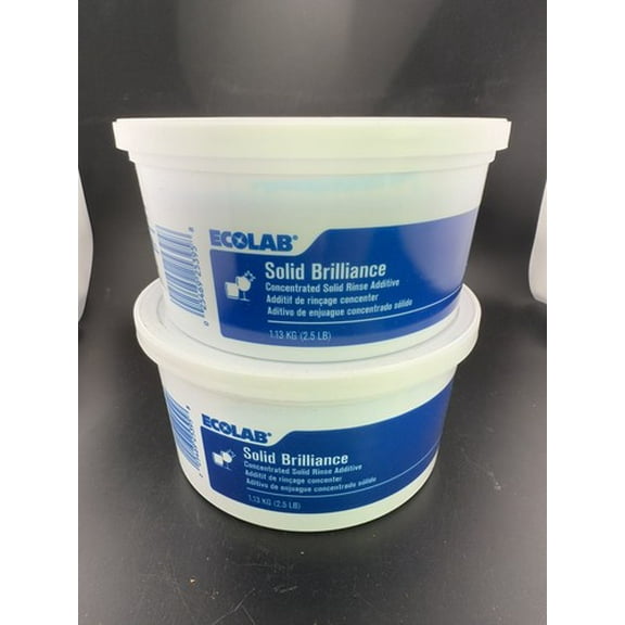 Ecolab 6125395 Solid Brilliance Concentrated Rinse Additive, 2.5 lb, Odorless, Dark Green | 2 /Case