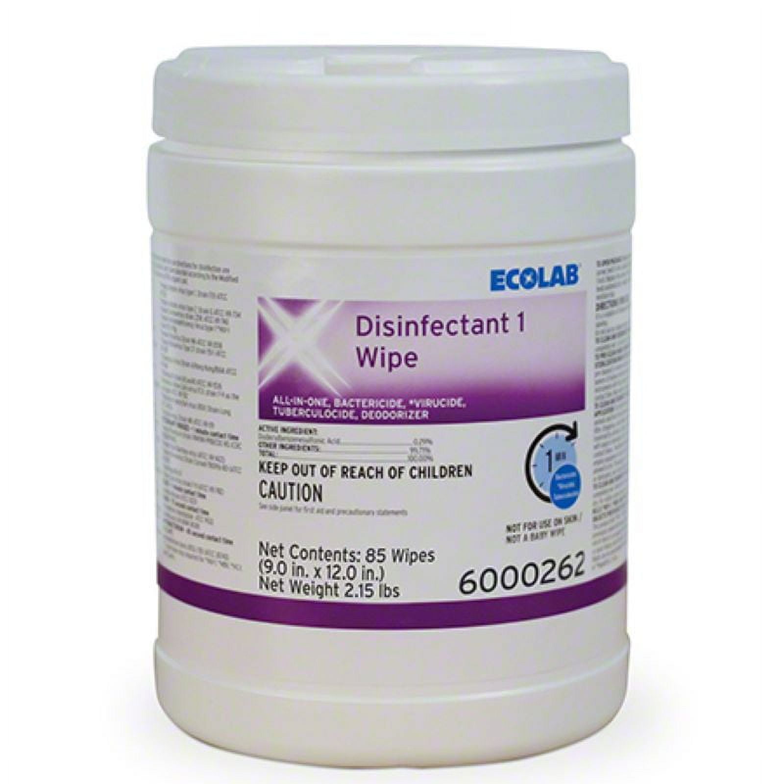 Ecolab® Disinfectant 1 Wipe 85 ct. Canister