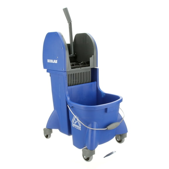 Ecolab - 89990207 - Blue Dual Chamber Down Press Wringer Mop Bucket