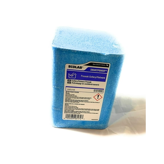 Ecolab smartpower Persoak Cutlery/Flatware 6101890 (4 LB block) Presoaks Expiration date 04/2022