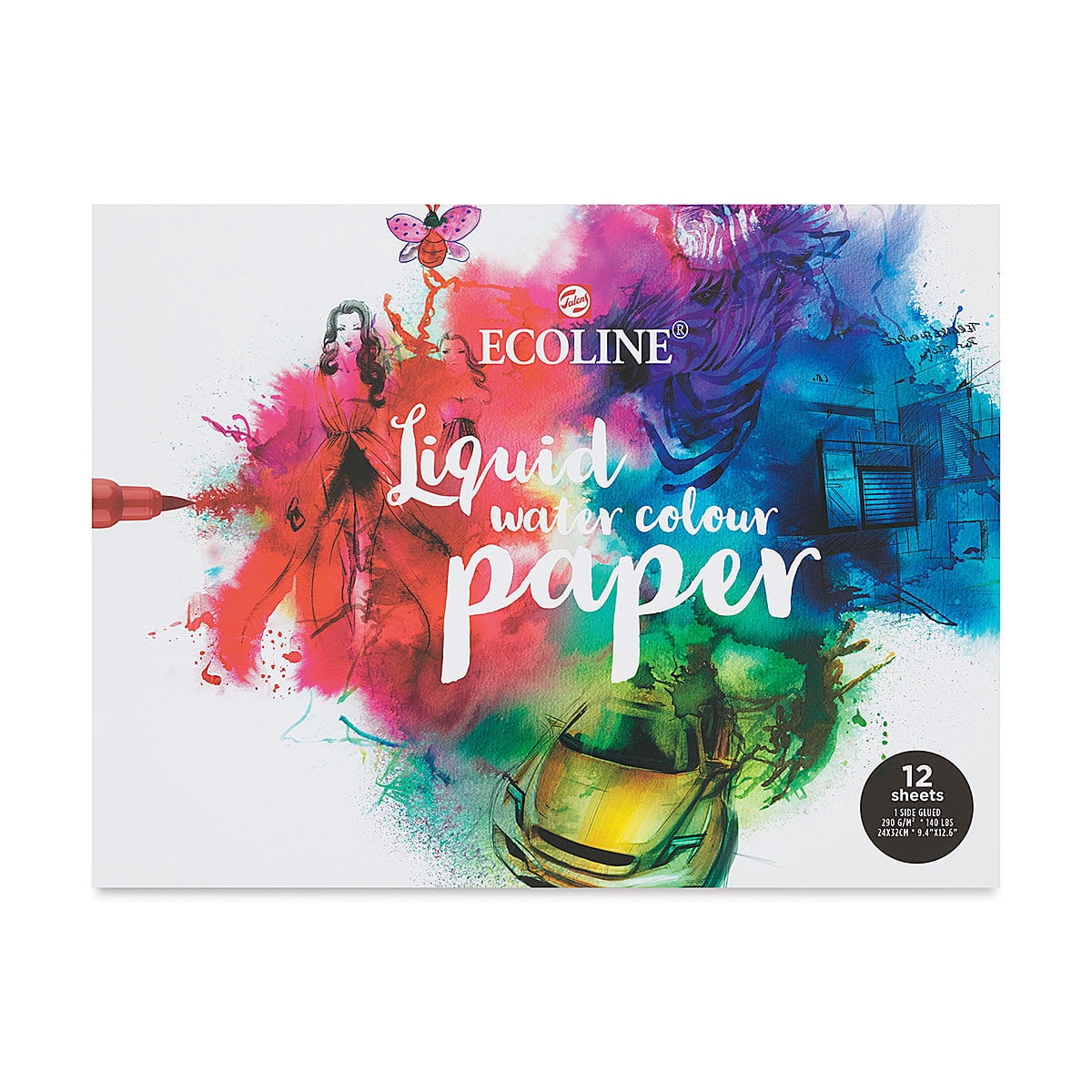 Ecoline Watercolor Paper Pad - 9-1/2" x 12-1/2", 12 Sheets