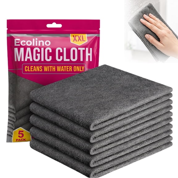 Ecolino Genie Magic Cloth – Thickened Microfiber, Streak-Free Lint-Free Wipes for Kitchen, Glass & Car Windows